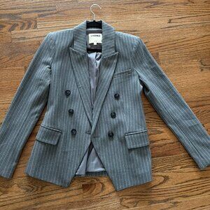 L'Agence Pin Stripe Blazer (Grey & White)